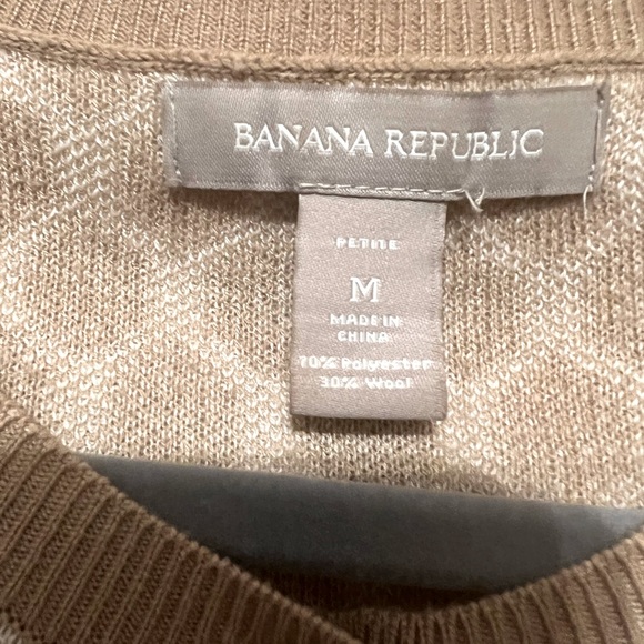 Women’s Banana Republic Cardigan Size Petite Medium Beige & Cream - Picture 5 of 7